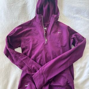 Nike Women's Magenta Half-Zip Hoodie